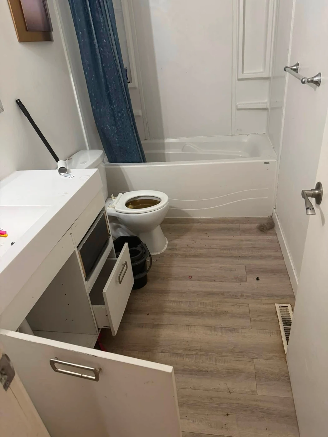 Bathroom work area, photographed and shared by GG Sparkle Services